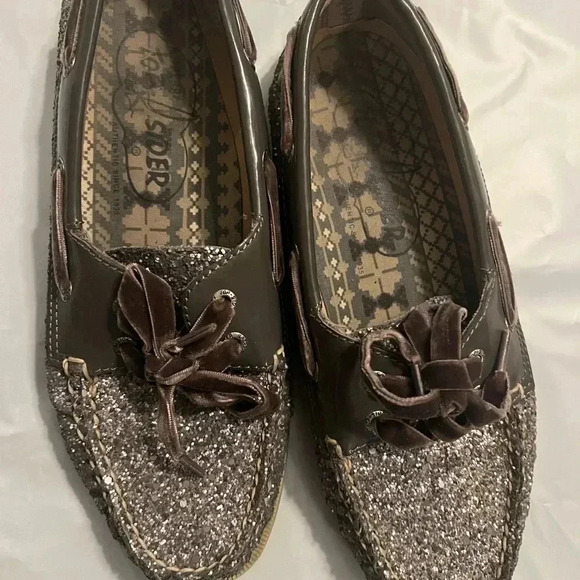 Sperry glitter silver loafers size 7.5 - Picture 5 of 9